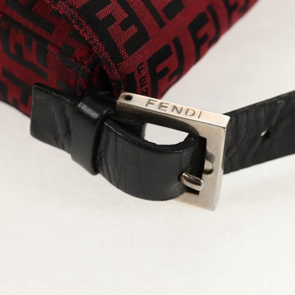 Fendi Baguette Zucchino Canvas Red Canvas Handbag - Picture 13 of 16